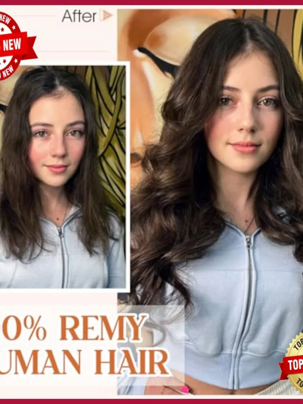 16 Inch Human Hair Halo Extensions with Invisible Wire Adjustable Fit